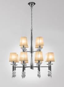 Tiffany Polished Chrome-Soft Bronze Crystal Ceiling Lights Mantra Tiered Crystal Fittings